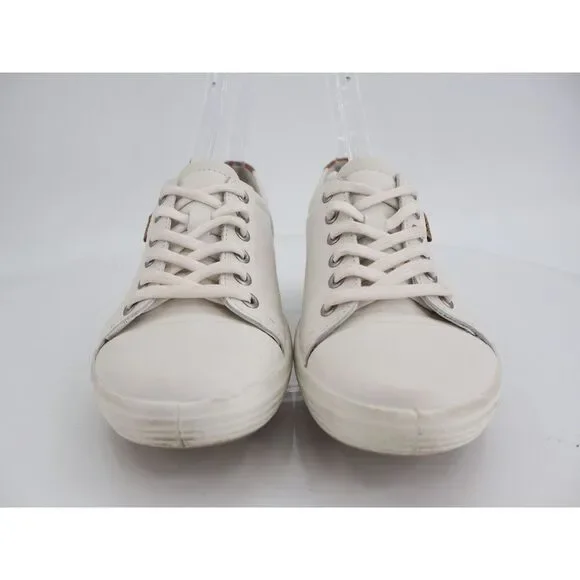Ecco Women Soft 7 Sneaker Size 37 EU 6 6.5 US White Leather Lace Up Shoes Comfy - Picture 7 of 13